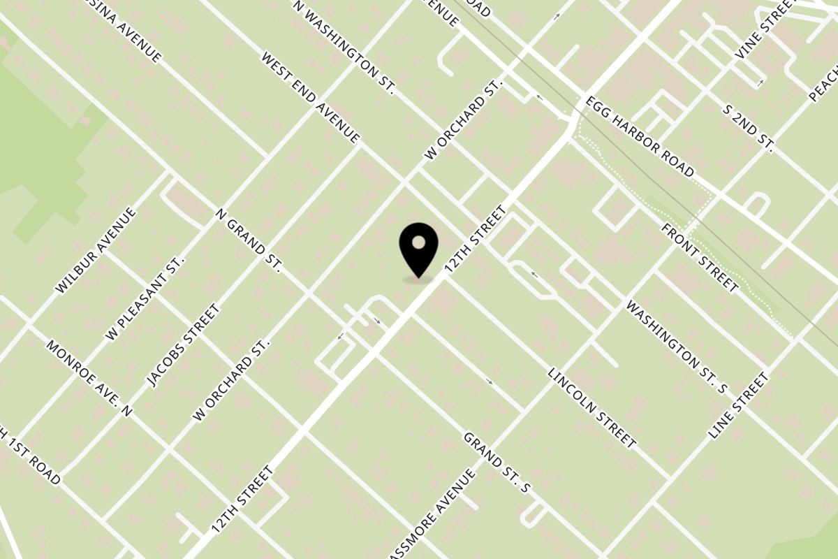 Map showing the location of Bruni's Pizza Hammonton on 303 12th St in Hammonton